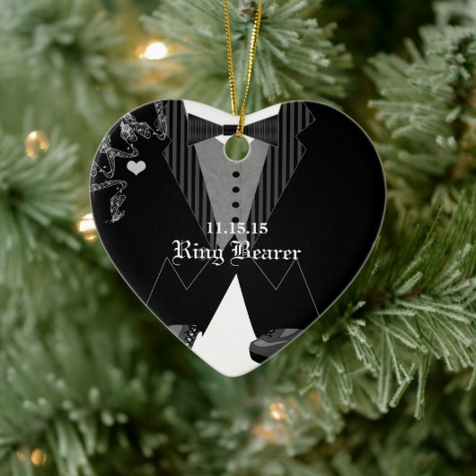 Disco Ring Bearer Wedding kerstversiering Keramisch Ornament (Boom)