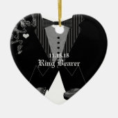 Disco Ring Bearer Wedding kerstversiering Keramisch Ornament (Voorkant)