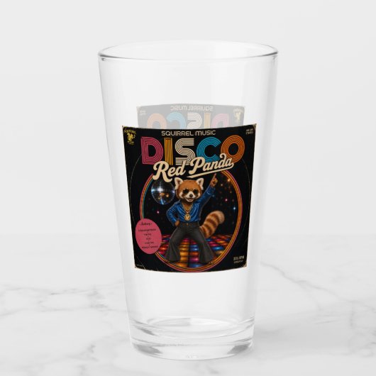 Disco Rode Panda Glas (Voorkant)