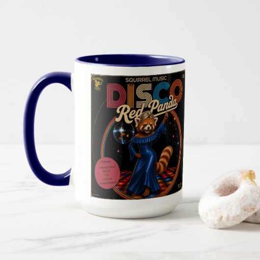 Disco Rode Panda Mok (Met donut)
