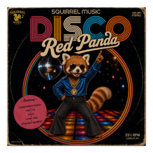Disco Rode Panda Perfect Poster