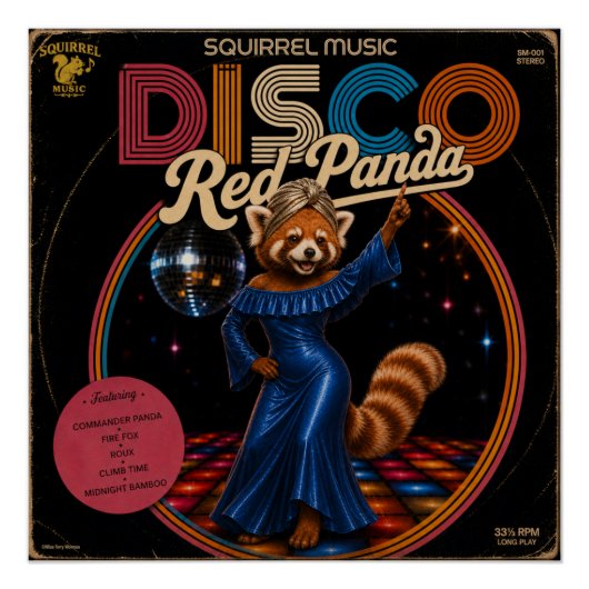 Disco Rode Panda Perfect Poster (Voorkant)