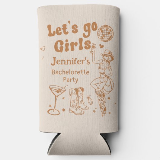Disco Rodeo Cowgirl Bachelorette Koeler (Voorkant)