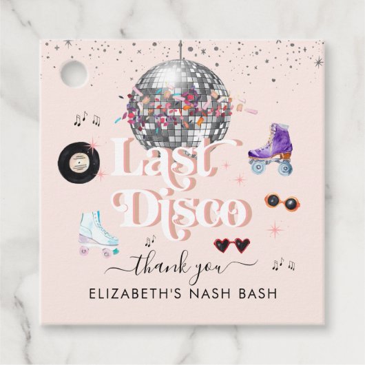 Disco Roller Skating | Bachelorette Hartelijk dank Bedankjes Labels (Voorkant)