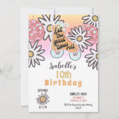 Disco Roller Skating Girls Birthday Party Kaart (Voorkant)