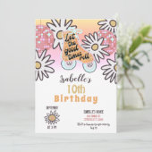 Disco Roller Skating Girls Birthday Party Kaart (Staand voorkant)