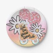 Disco Roller Skating Girls Papieren Bordje (Voorkant)