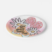 Disco Roller Skating Girls Papieren Bordje (Gekanteld)