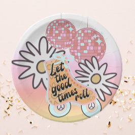 Disco Roller Skating Girls Papieren Bordje