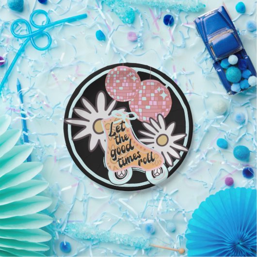 Disco Roller Skating Party Papieren Bordje (Feest)