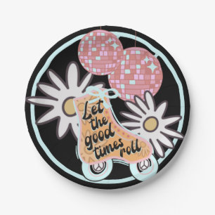 Disco Roller Skating Party Papieren Bordje