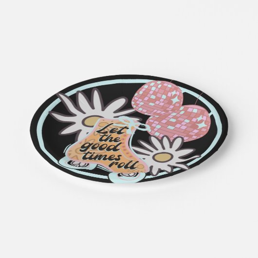 Disco Roller Skating Party Papieren Bordje (Gekanteld)