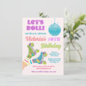 Disco Roller Stake Retro Glitter Hippie Birthday Kaart (Staand voorkant)