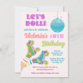 Disco Roller Stake Retro Glitter Hippie Birthday Kaart (Voorkant)