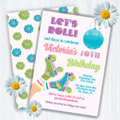 Disco Roller Stake Retro Glitter Hippie Birthday Kaart