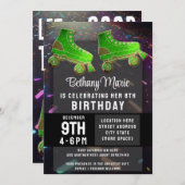 Disco Rollerskating Verjaardag Glitter Roller Scha Kaart (Voorkant / Achterkant)