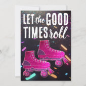 Disco Rollerskating Verjaardag Glitter Roller Scha Kaart (Achterkant)