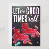 Disco Rollerskating Verjaardag Glitter Roller Scha Kaart (Achterkant)