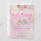 Disco Roze Blauwgroen Retro Dance 30th Birthday Pa Kaart (Voorkant)