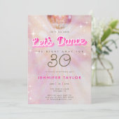 Disco Roze Blauwgroen Retro Dance 30th Birthday Pa Kaart (Staand voorkant)