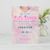 Disco roze Blauwgroen Retro Dance Bachelorette Wee Kaart (Staand voorkant)