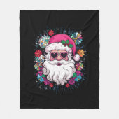 Disco Roze Kerstman Grappig Kerstfeest Fleece Deken (Voorkant)