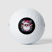 Disco Roze Kerstman Grappig Kerstfeest Golfballen (Voorkant)