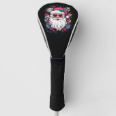Disco Roze Kerstman Grappig Kerstfeest Golfheadcover (Voorkant)