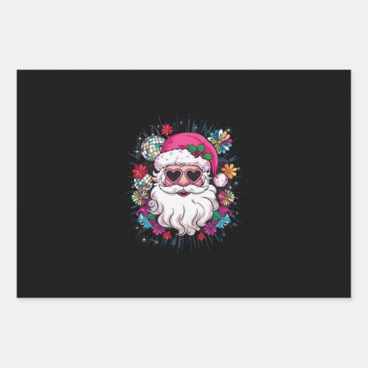 Disco Roze Kerstman Grappig Kerstfeest Inpakpapier Vel (Voorkant)