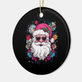 Disco Roze Kerstman Grappig Kerstfeest Keramisch Ornament (Links)