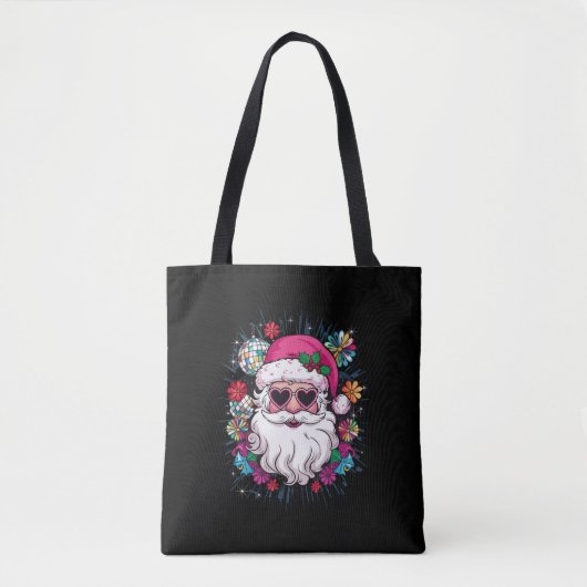 Disco Roze Kerstman Grappig Kerstfeest Tote Bag (Voorkant)