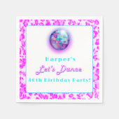 Disco roze luipaard print retro dans verjaardag servet (Voorkant)