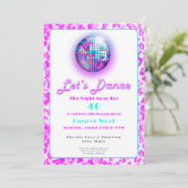 Disco Roze Luipaardprint Retro Dans Verjaardag Kaart (Staand voorkant)