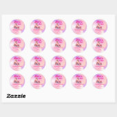 Disco Roze Retro Roller Schaatsen Bachelorette Ond Ronde Sticker (Vel)
