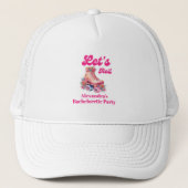 Disco Roze Retro Roller Schaatsen Bachelorette Ond Trucker Pet (Voorkant)