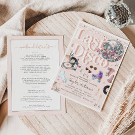 Disco Roze Retro Roller Skaten | Meidenavond Kaart