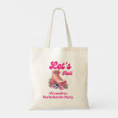 Disco Roze Retro Roller Skaten  Meidenavond Tote Bag (Achterkant)