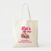 Disco Roze Retro Roller Skaten  Meidenavond Tote Bag (Voorkant)