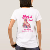 Disco Roze Retro Roller Skating Bachelorette Feest T-shirt (Achterkant)