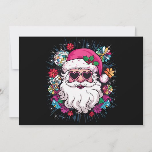 Disco Roze Sinterklaas Kerstmis Grappige Kerstfees Feestdagenkaart (Voorkant)