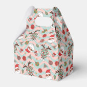 Disco Santa en rendier vakantiepatroon Bedankdoosjes (Voorkant Zijde)