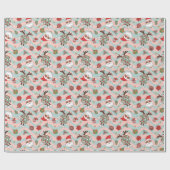 Disco Santa en rendier vakantiepatroon Cadeaupapier (Vlak)