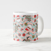 Disco Santa en rendier vakantiepatroon Grote Koffiekop (Voorkant rechts)