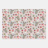 Disco Santa en rendier vakantiepatroon Inpakpapier Vel (Voorkant)