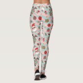 Disco Santa en rendier vakantiepatroon Leggings (Achterkant)