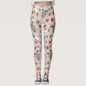 Disco Santa en rendier vakantiepatroon Leggings (Voorkant)