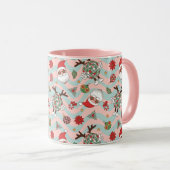 Disco Santa en rendier vakantiepatroon Mok (Voorkant rechts)