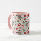 Disco Santa en rendier vakantiepatroon Mok (Voorkant links)