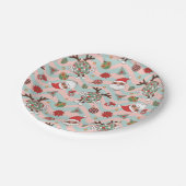 Disco Santa en rendier vakantiepatroon Papieren Bordje (Gekanteld)