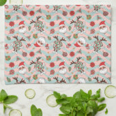 Disco Santa en rendier vakantiepatroon Theedoek (Gevouwen)